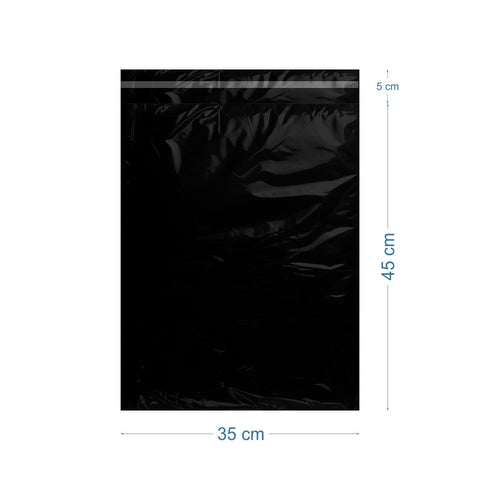 35x45+5cm Lüx Mat Siyah Cepsiz Kargo Poşeti