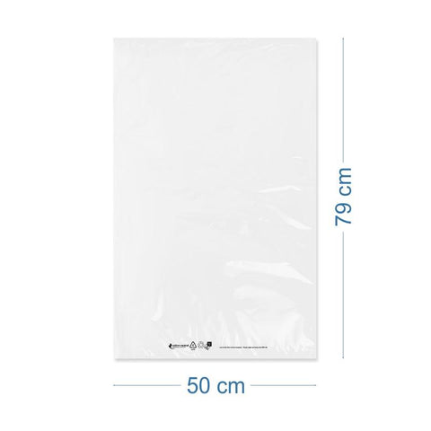 50x70+9cm Battal Boy Beyaz Cepsiz Kargo Poşeti