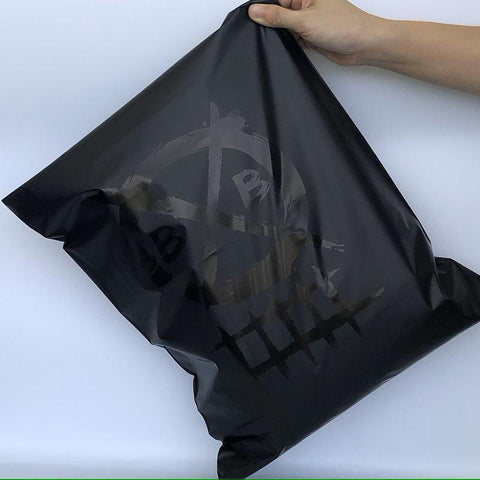 35x45+5cm Mat Siyah Renk Baskılı Kargo Poşeti