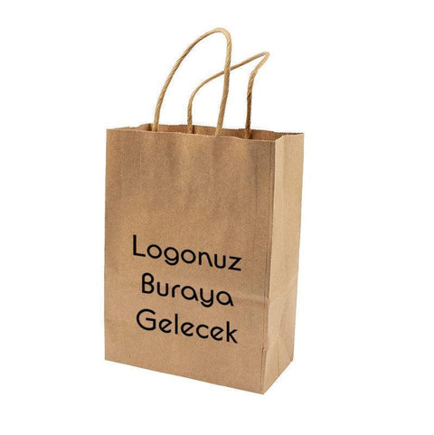 31x12x41cm Baskılı Kahve Kraft Çanta