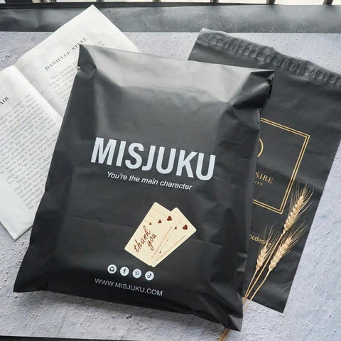 35x45+5cm Mat Siyah Renk Baskılı Kargo Poşeti